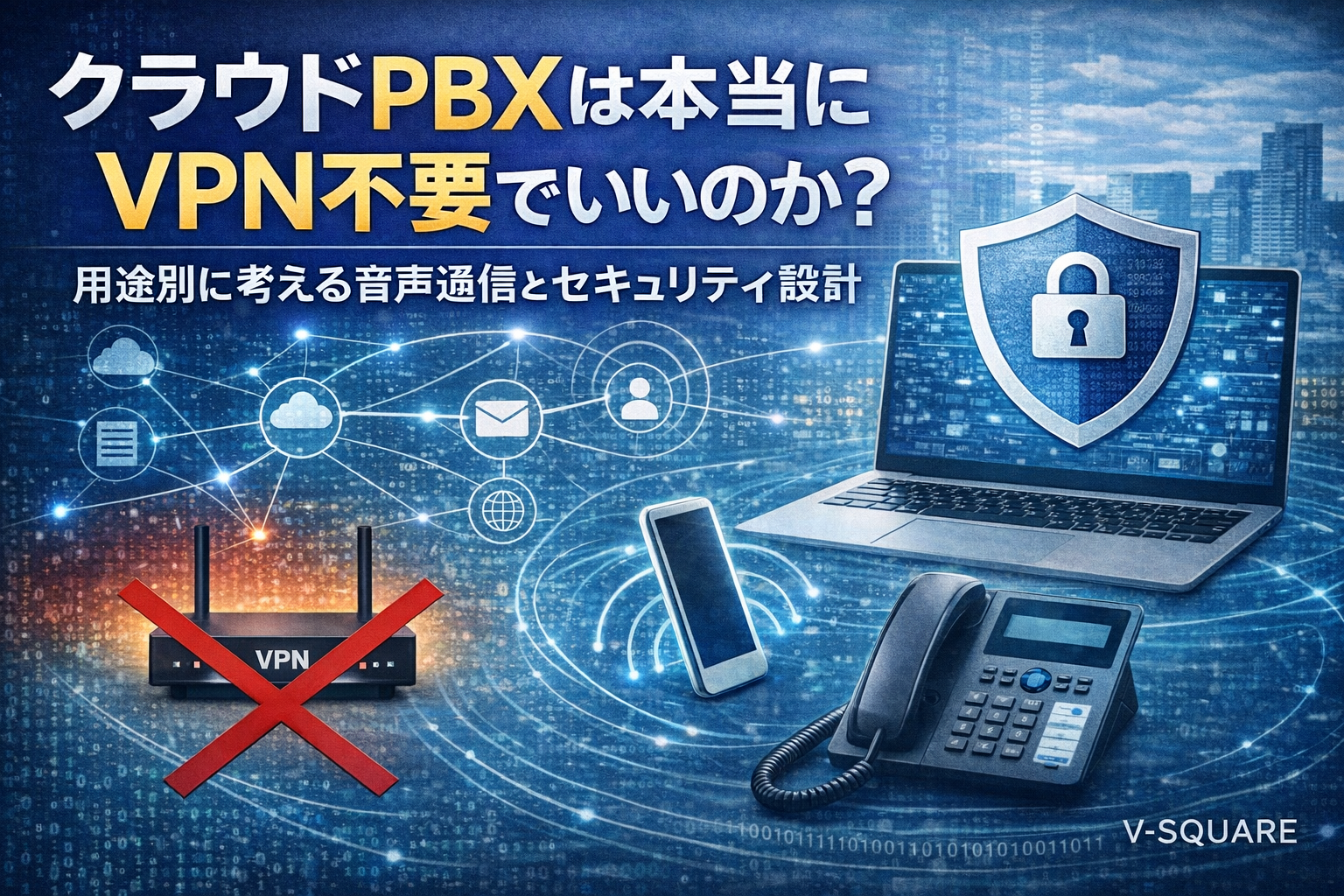 クラウドPBXは本当にVPN不要でいいのか?用途別に考える音声通信とセキュリティ設計 – V-SQUARE
