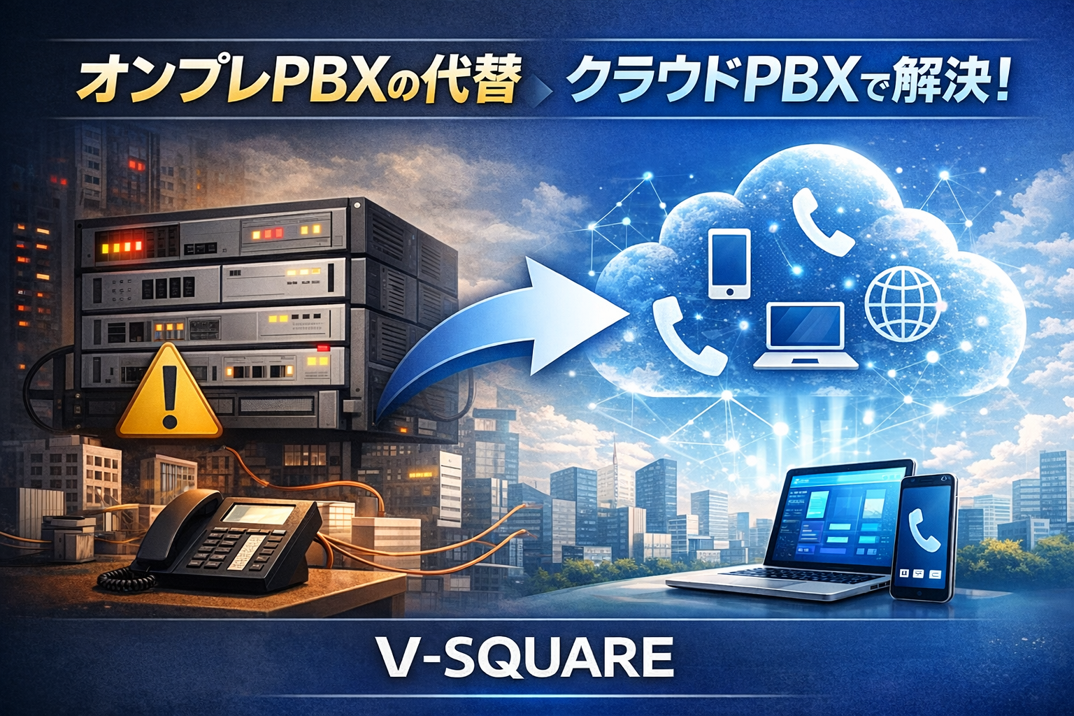 オンプレミスPBXの代替とは？クラウドPBX移行で失敗しないための選び方【V-SQUARE】
